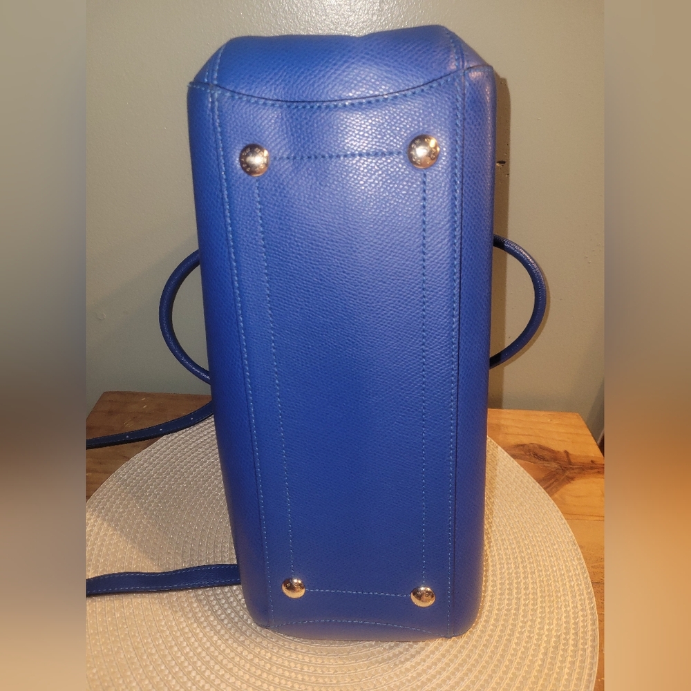 Coach Margot Carryall Royal Blue Pebbled Leather Satchel 2015 EUC - Picture 7 of 13